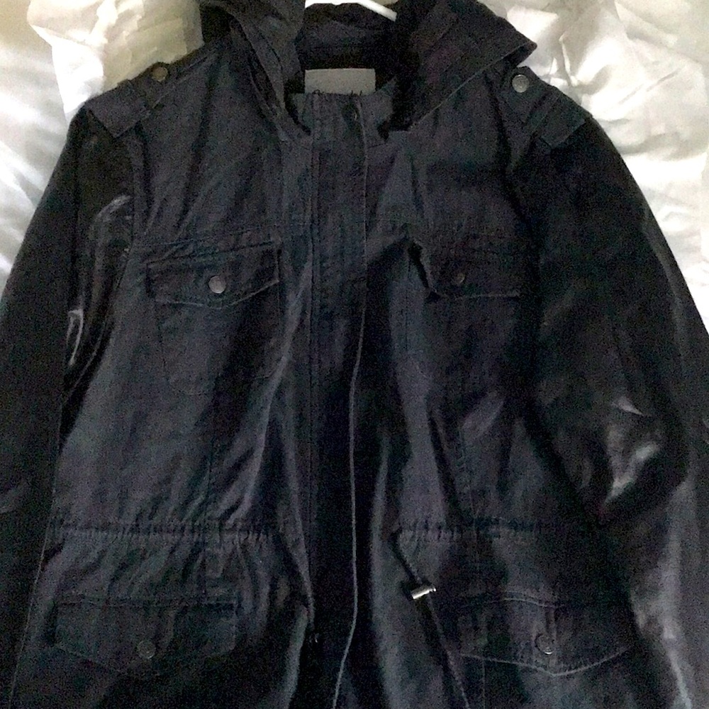 Aeropostale Slate Grey Cargo& Leather Jacket